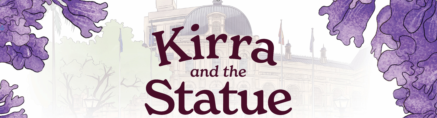 Illustration featuring a historic building with a dome and flags, overlaid with large text reading 